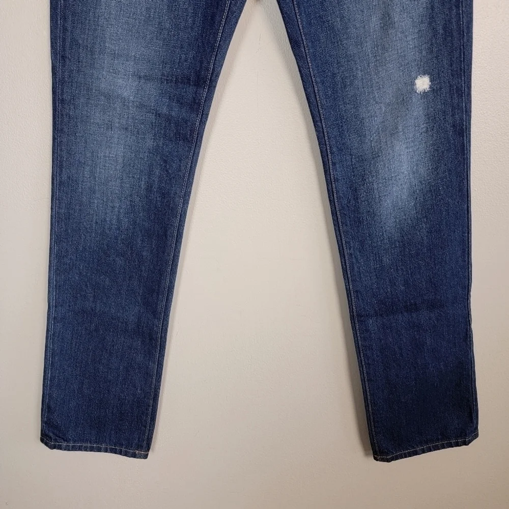 NEW Baldwin Riley BLDWN Slim Straight Distressed Slouchy El Dorado Blue Jeans 24